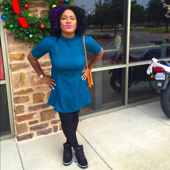 ✨Host Pick✨ ASOS Teal Blue Up Tight Loose Bottom Top Dress - Picture 3 of 10